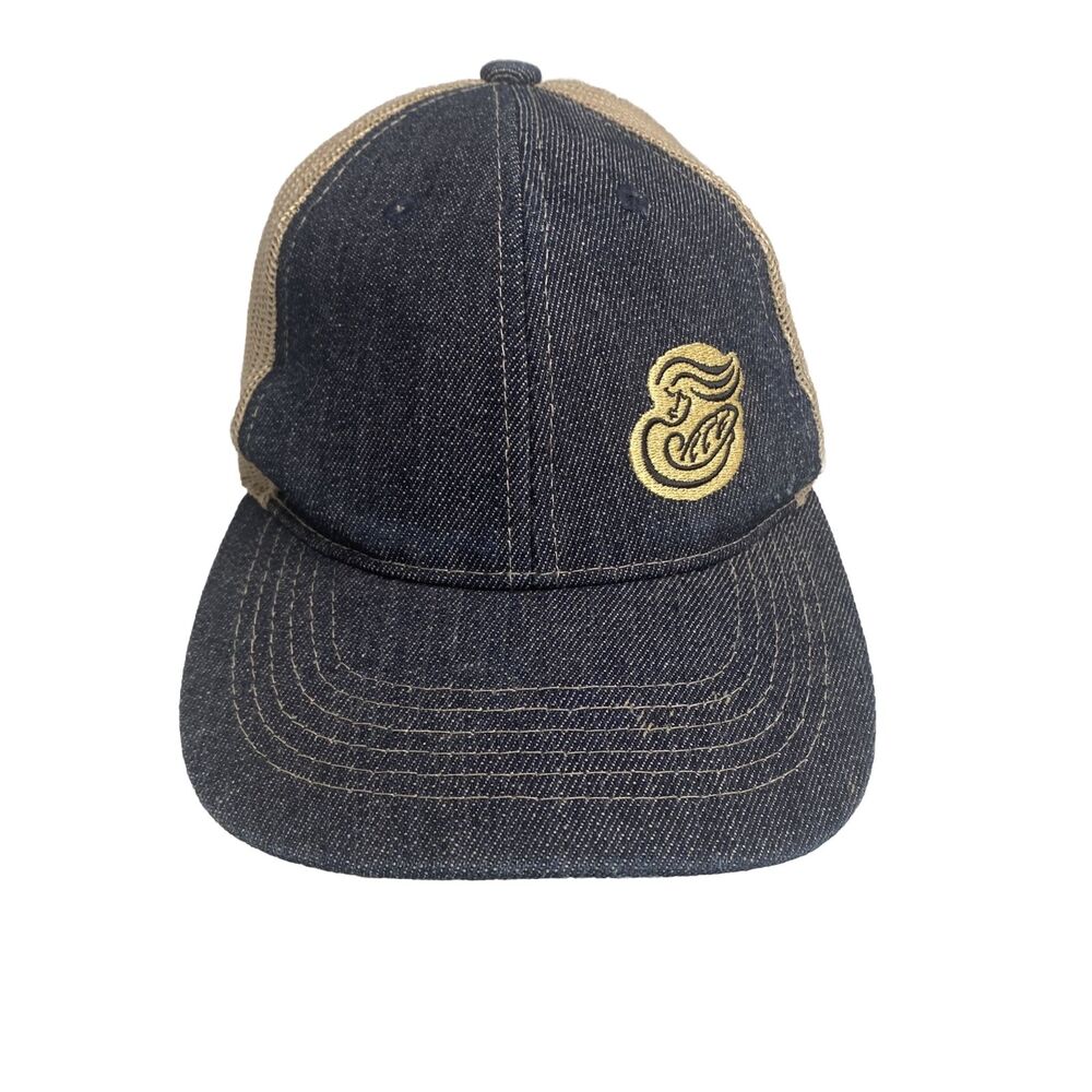 Panera Bread Hat Cap Unisex Denim Gray Tan Mesh Back Adjustable